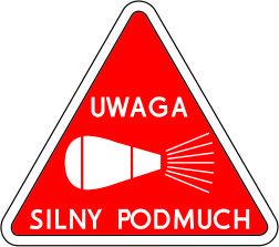 Znak silny podmuch